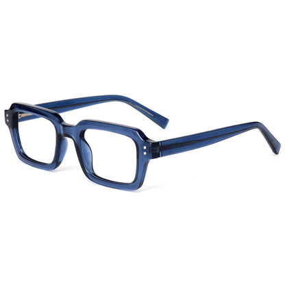EDG zero strength blue light glasses in blue, side view
