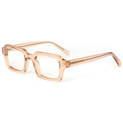 EDG zero strength blue light glasses in pink, side view