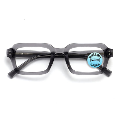 EDG zero strength blue light glasses in grey