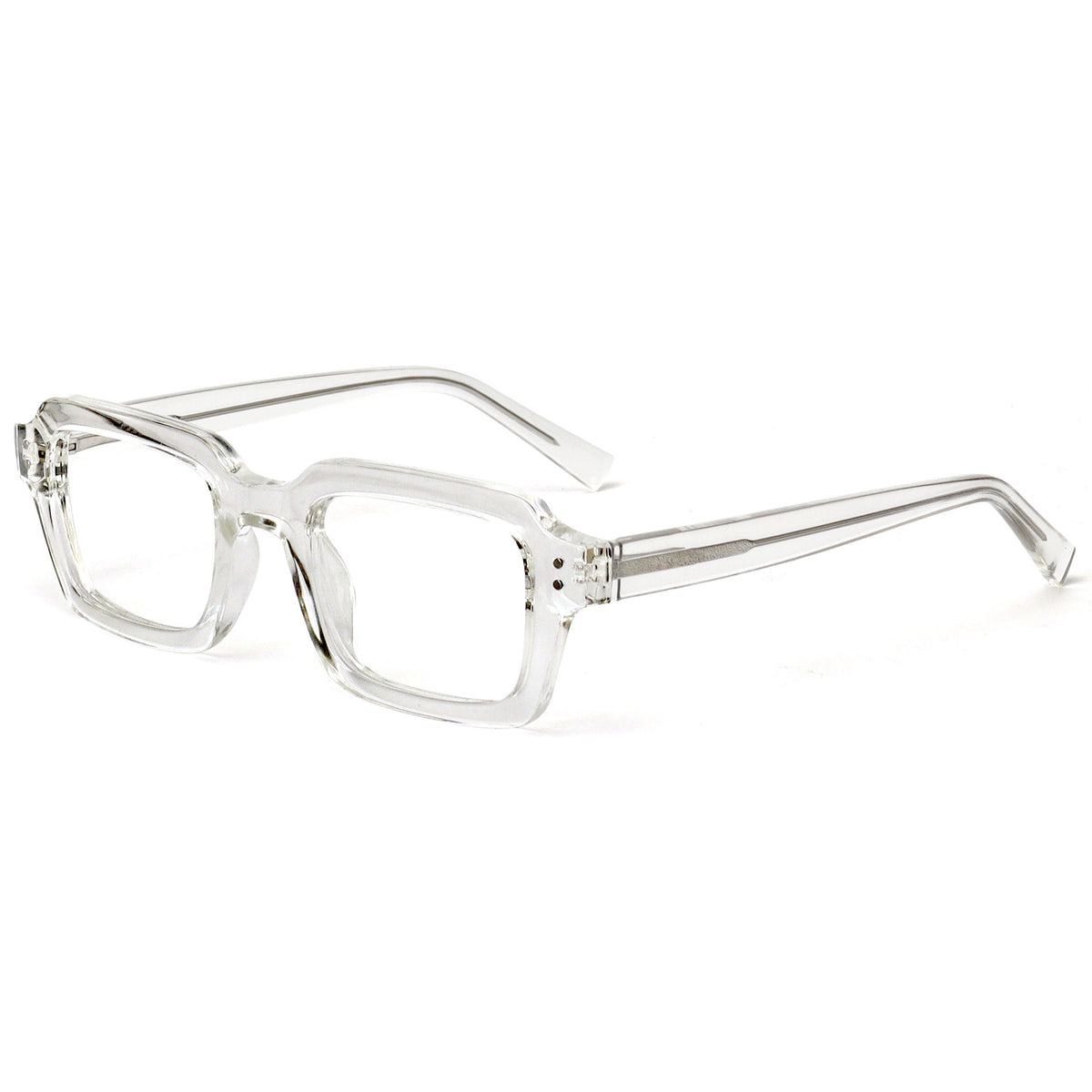 EDG blue light reading glasses in clear, side view