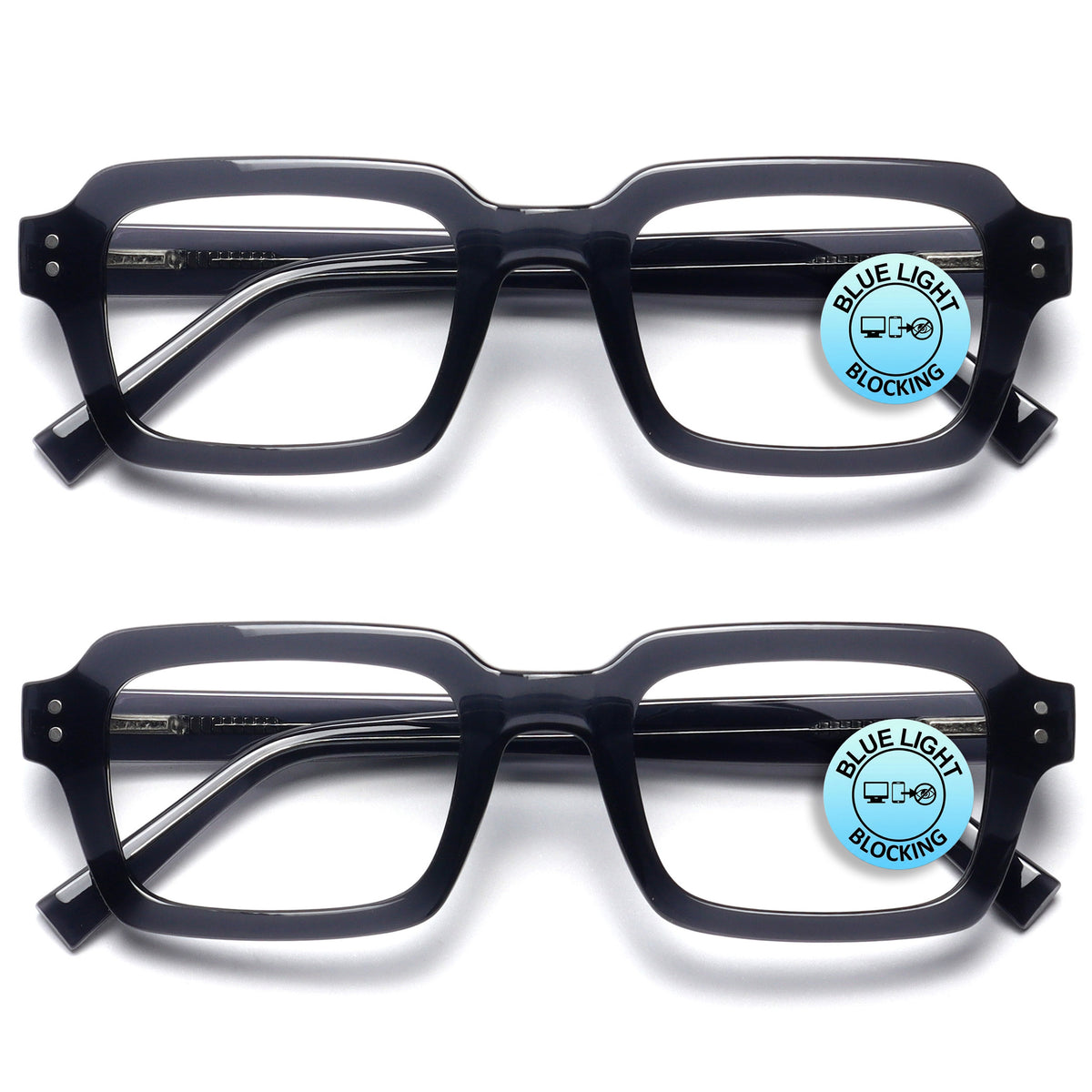 EDG blue light reading glasses 2-pack in black