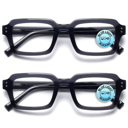 EDG blue light reading glasses 2-pack in black